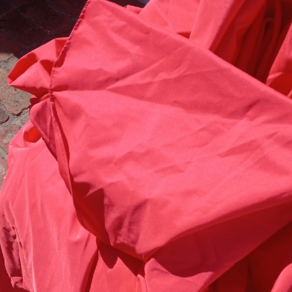 Vibrant Red Fabric Unbrella Replacment Canopy 13 Foot